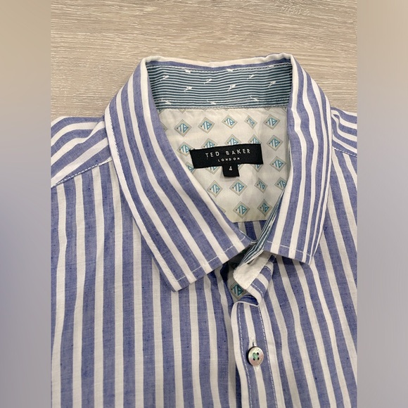 🌿SOLD - Ted Baker Men’s Long Sleeve Button Up Shirt Sz 4 Ted - Picture 2 of 6